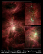Orion nebula, M42 in infrared